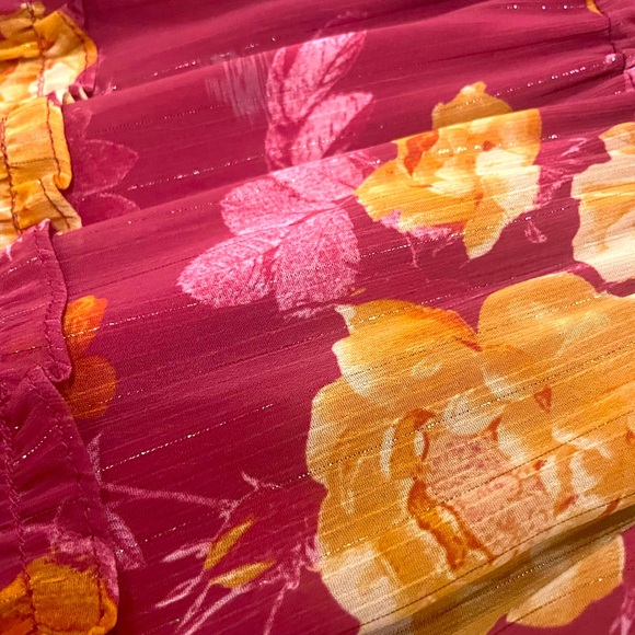 Rachel Parcell Floral Ruffle Tiered Midi Dress S - Picture 5 of 5